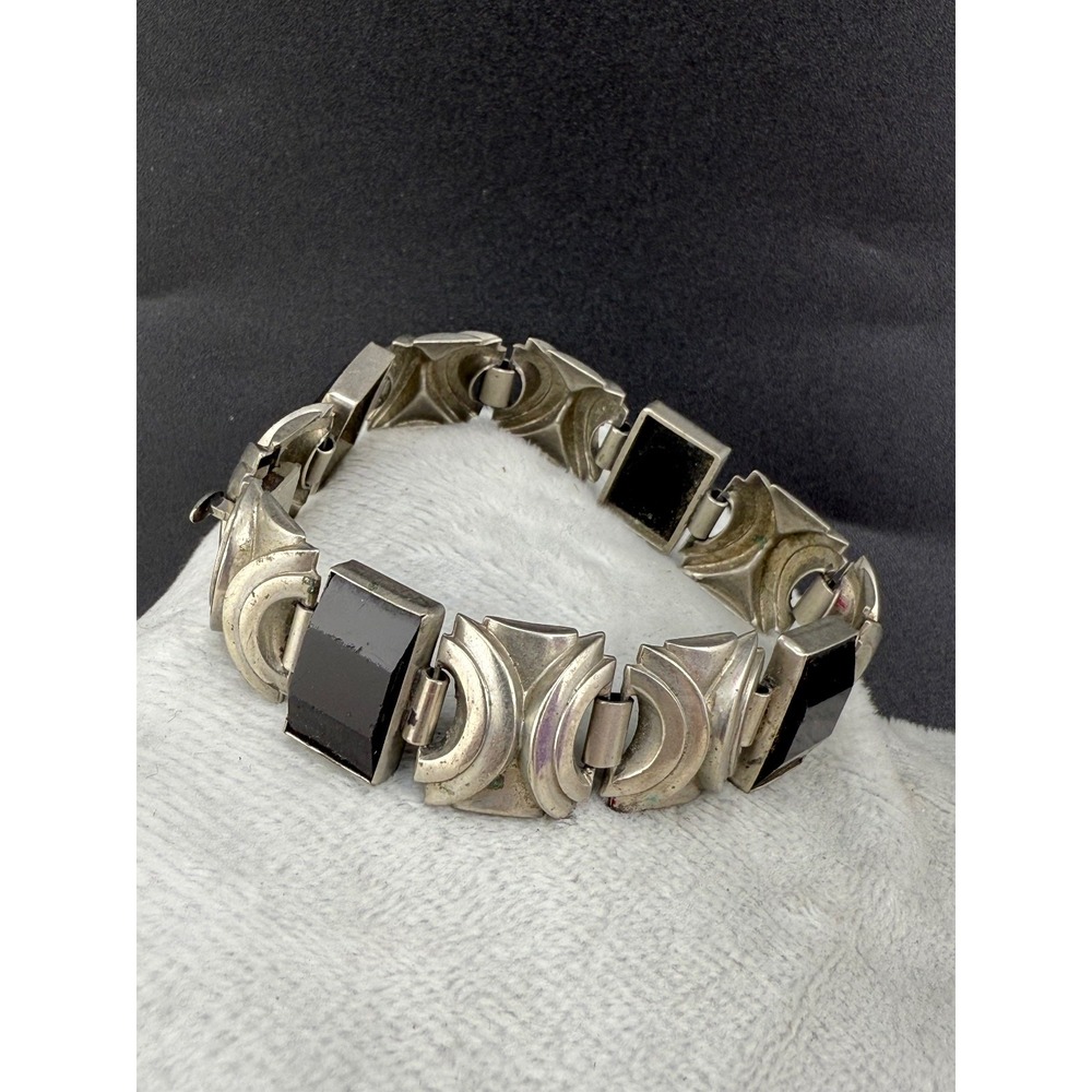 Vintage Silver Tone Bracelet‎ Signed DLC Germany 7"